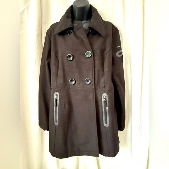 Free Country Women's Sz L Water Resistant Peacoat Faux Fur Lined Double Breast - Picture 1 of 7